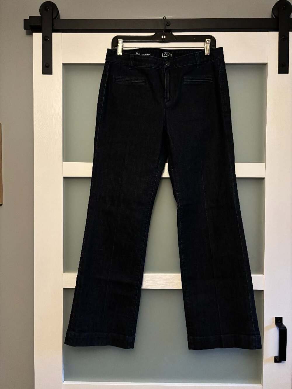LOFT Dark Wash Trouser Jeans - Size 8P - Petite Wide Leg Denim